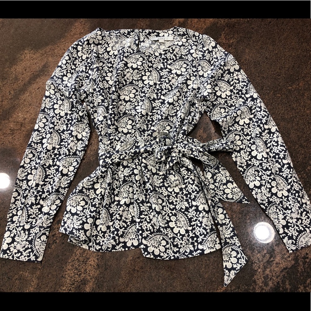Long-sleeve, Tie-waist Blouse NWOT